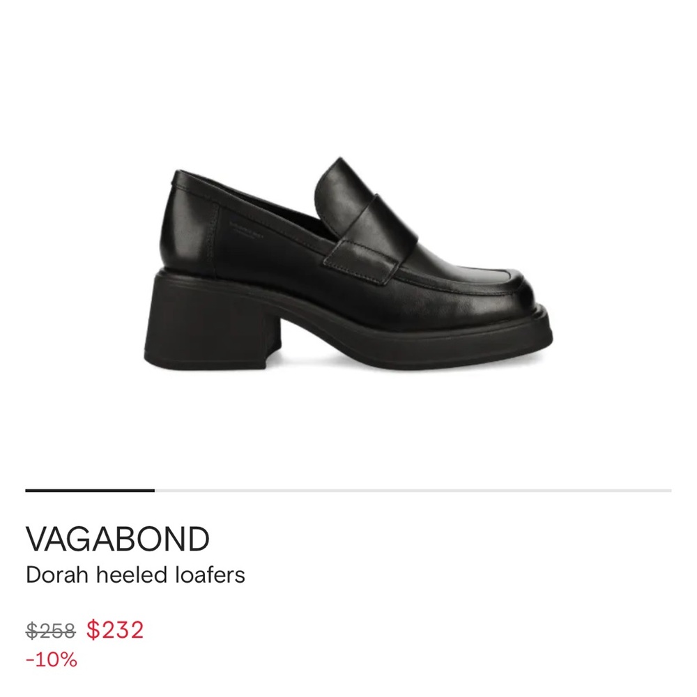 Vagabond Black Heeled Loafers